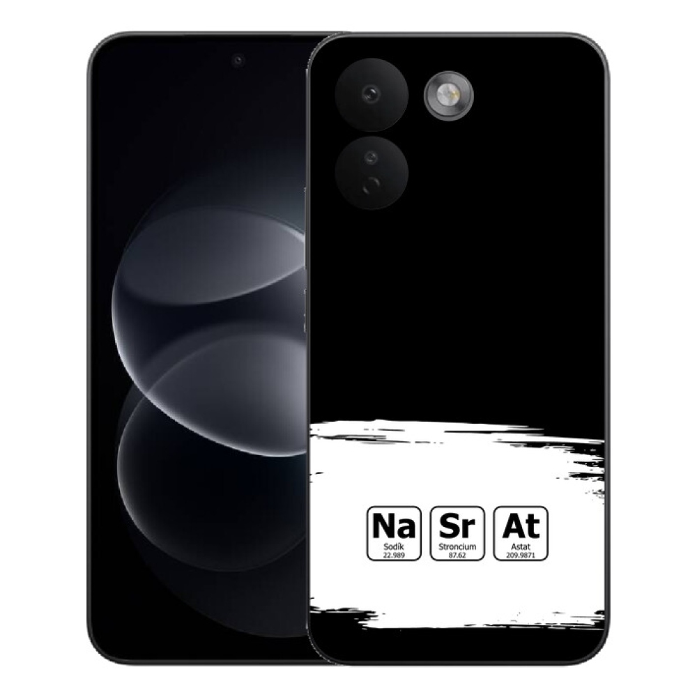 mmCase gél tok a Xiaomi Redmi Note 17 Pro Max 5G-hez – kémiai elemek fehér-fekete háttérrel