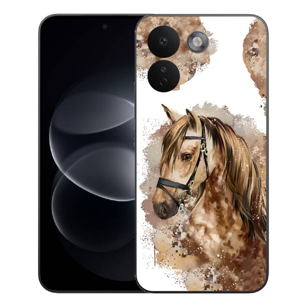 mmCase gél tok a Xiaomi Redmi Note 17 Pro Max 5G-hez – barna, rajzolt ló