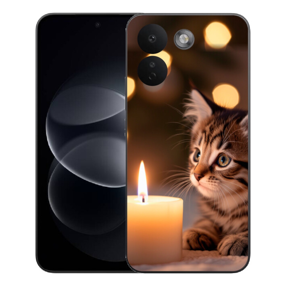 mmCase gél tok a Xiaomi Redmi Note 17 Pro Max 5G-hez – cica és gyertya