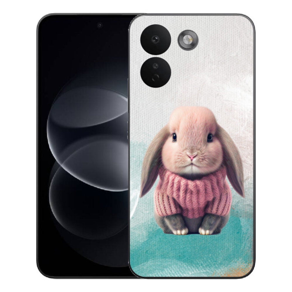 mmCase géltok a Xiaomi Redmi Note 17 Pro Max 5G-hez – pulóveres nyuszi
