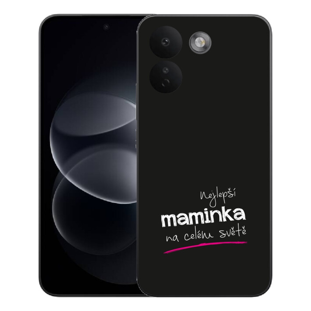mmCase gél tok a Xiaomi Redmi Note 17 Pro Max 5G-hez – „A legjobb anyuka” felirattal, fekete háttérrel