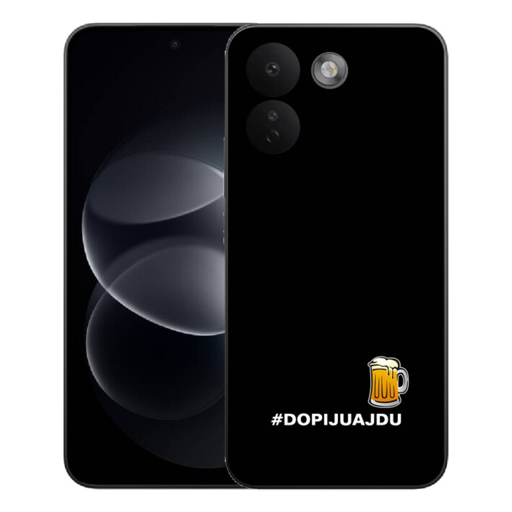 mmCase géltok a Xiaomi Redmi Note 17 Pro Max 5G-hez – sörös motívum 1, fekete háttérrel