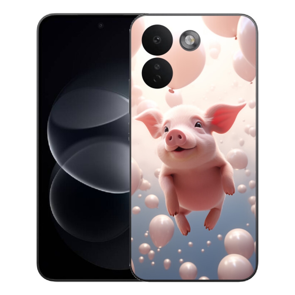 mmCase gél tok a Xiaomi Redmi Note 17 Pro Max 5G-hez – malac léggömbökkel
