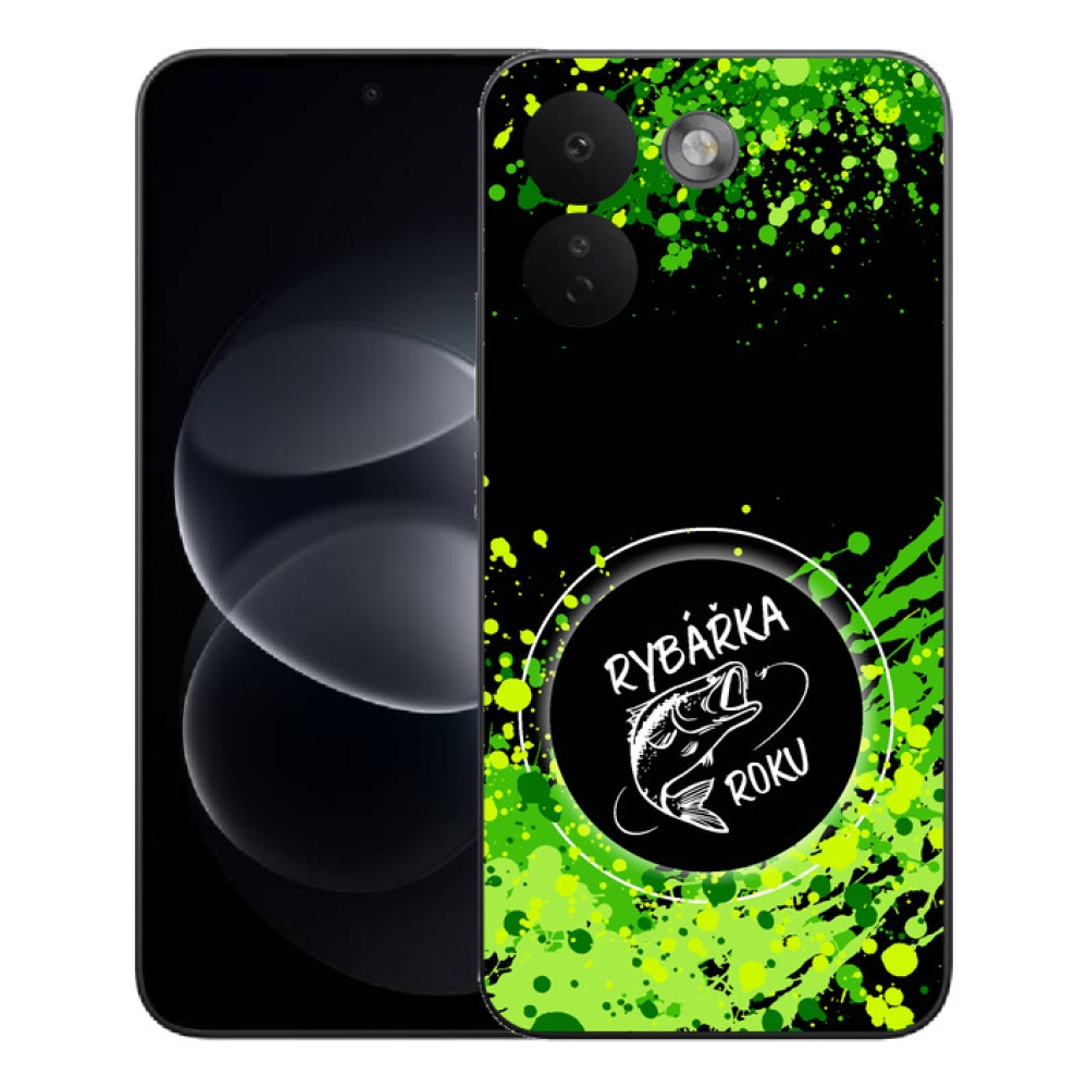 mmCase géltok a Xiaomi Redmi Note 17 Pro Max 5G-hez – „Az év horgásznője” fekete háttérrel