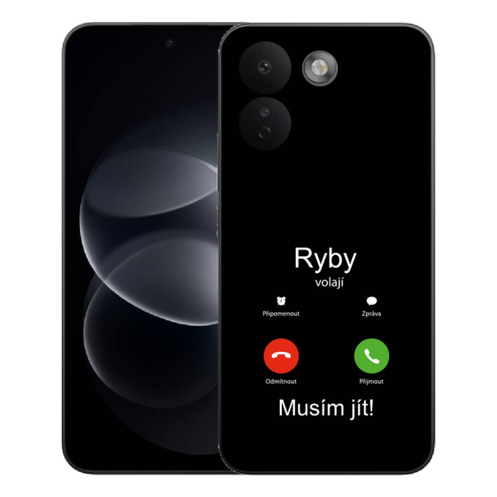 mmCase gél tok a Xiaomi Redmi Note 17 Pro Max 5G-hez – „A halak hívnak” fekete háttérrel