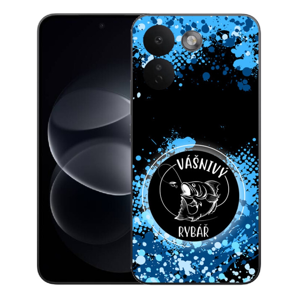 mmCase géltok a Xiaomi Redmi Note 17 Pro Max 5G-hez – szenvedélyes horgász, fekete háttérrel