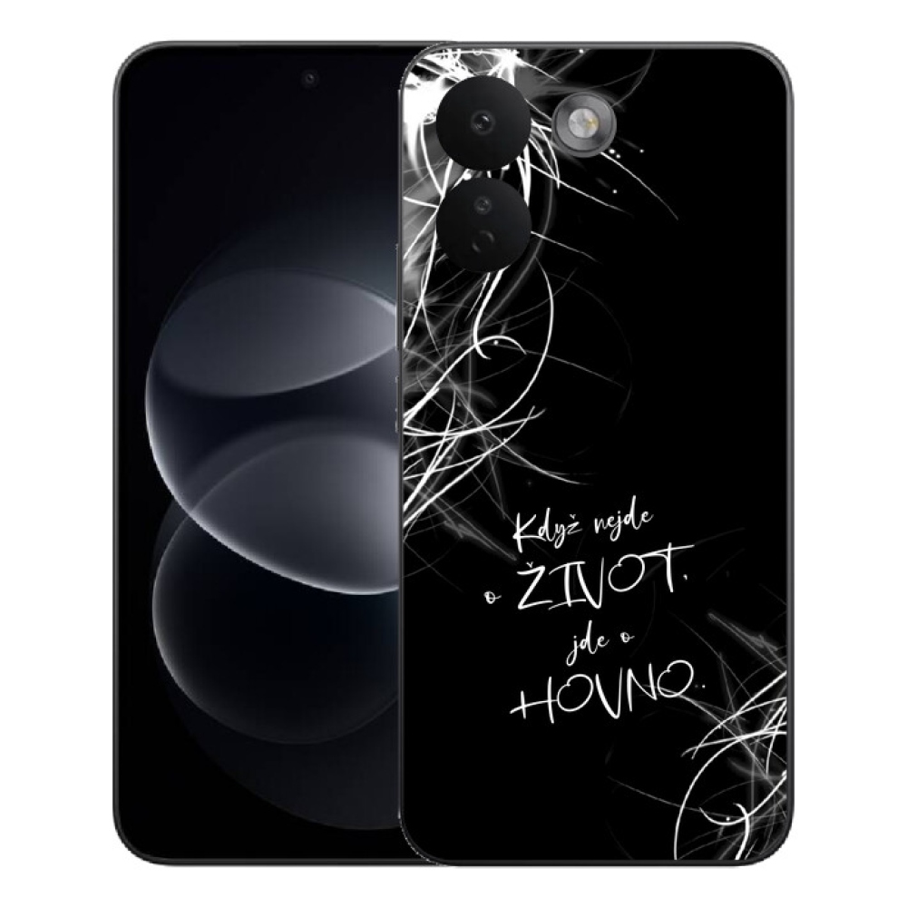 mmCase géltok a Xiaomi Redmi Note 17 Pro Max 5G-hez – vicces felirat, 16, fekete háttér