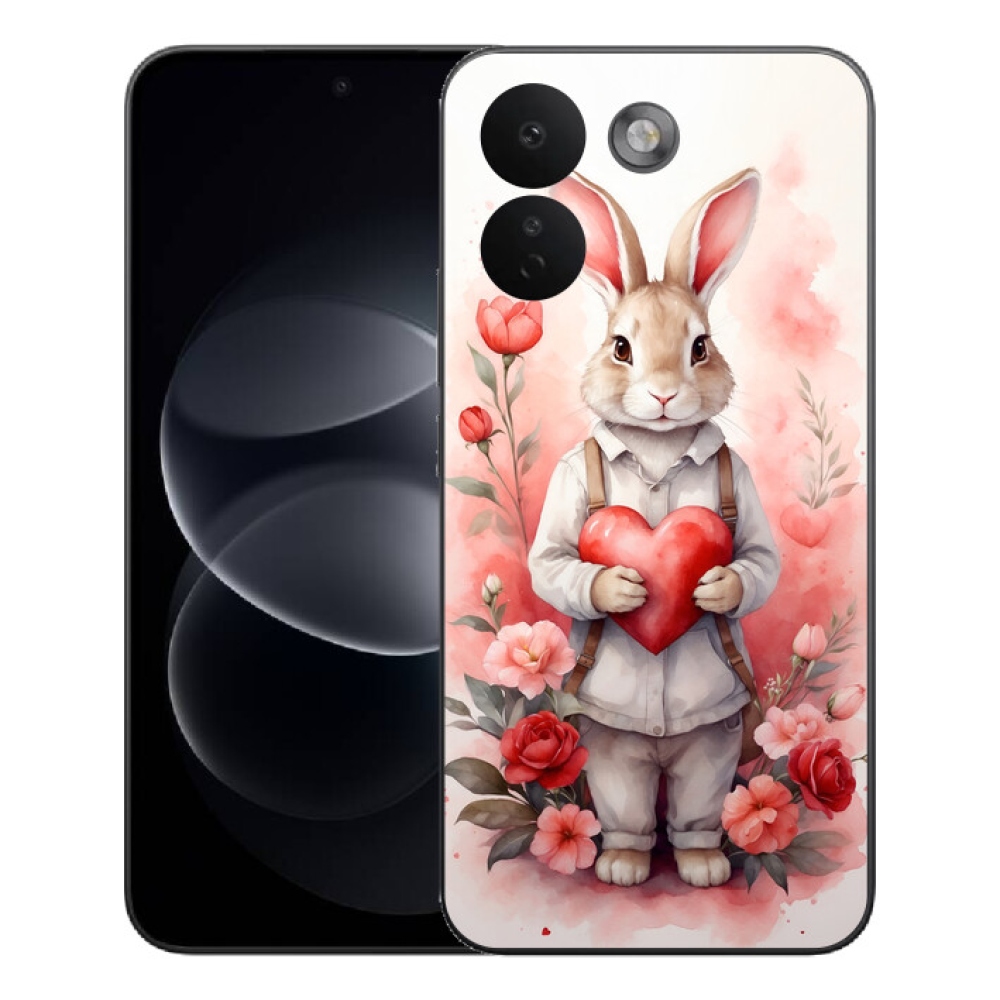 mmCase gél tok a Xiaomi Redmi Note 17 Pro Max 5G-hez – nyuszi szívecskével