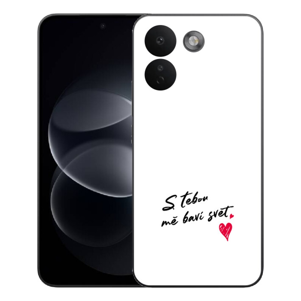 mmCase gél tok a Xiaomi Redmi Note 17 Pro Max 5G-hez – „in love” felirat, fehér háttér