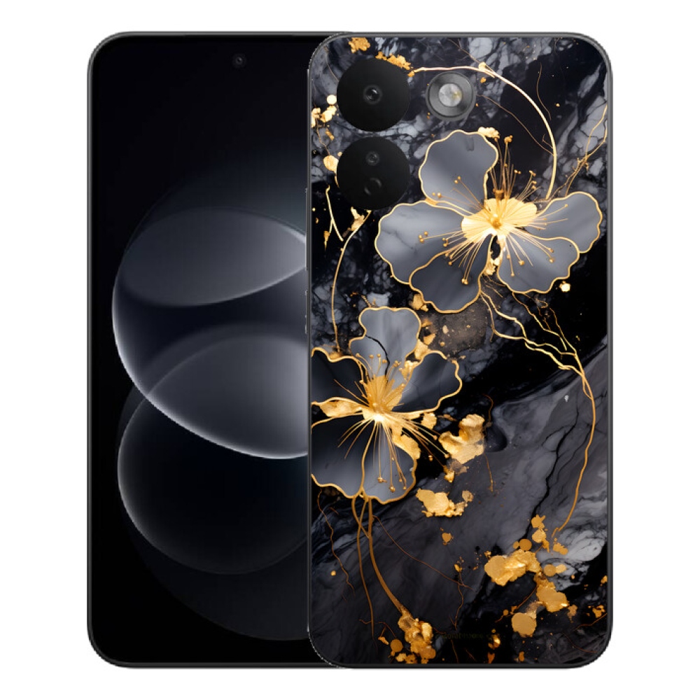 mmCase gél tok a Xiaomi Redmi Note 17 Pro Max 5G-hez – arany virágok