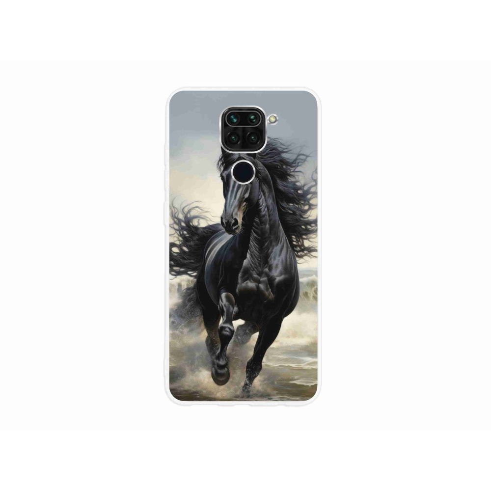 Gél borítás mmCase a Xiaomi Redmi Note 9-hez - futó fekete ló