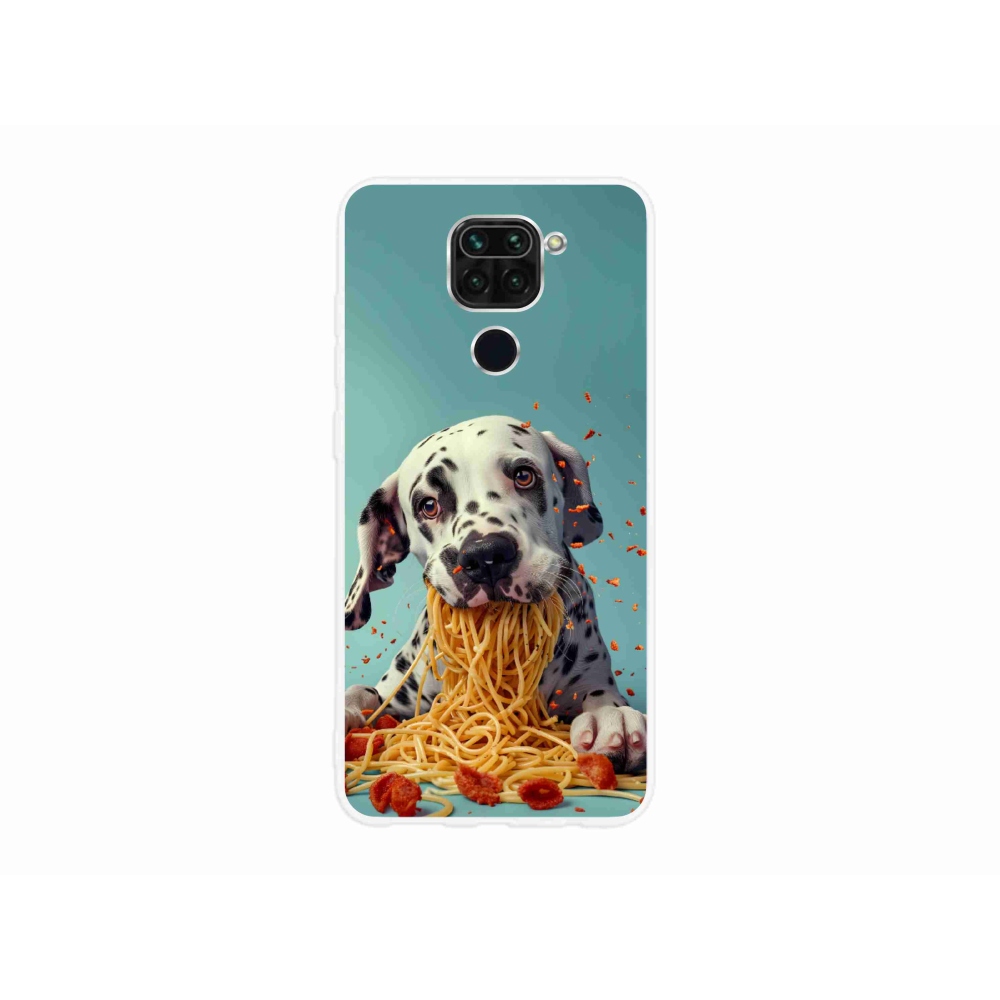 Gél borítás mmCase a Xiaomi Redmi Note 9-hez - Dalmata és spagetti