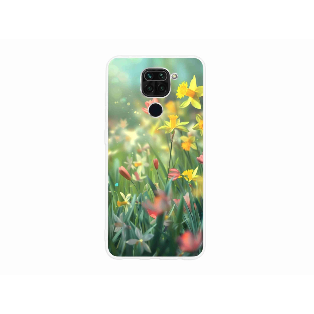 Gél borító mmCase a Xiaomi Redmi Note 9-hez - tavaszi virágok