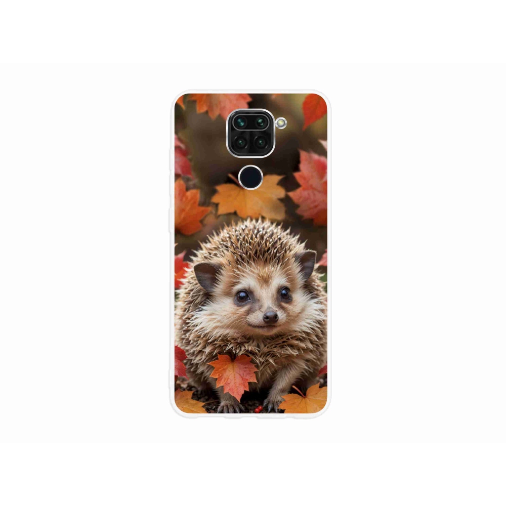 Gél borító mmCase a Xiaomi Redmi Note 9-hez - sün a levelekben
