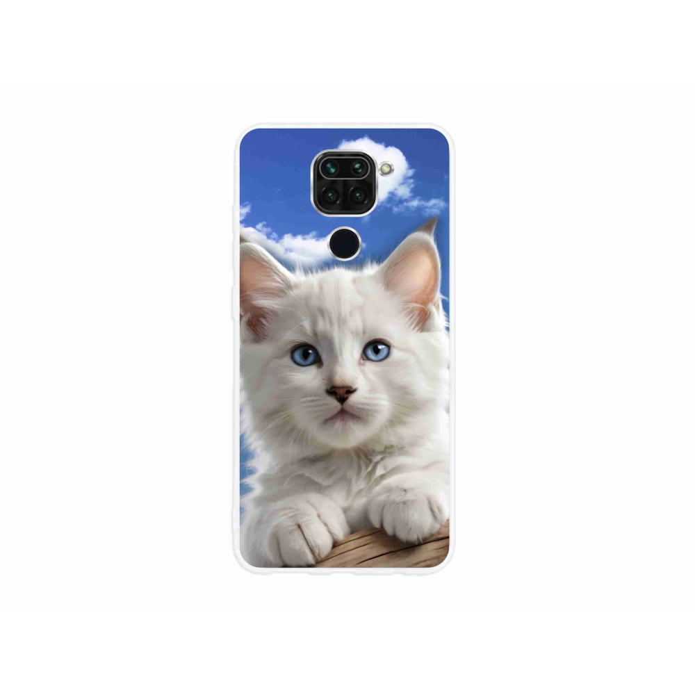 Gél borító mmCase a Xiaomi Redmi Note 9-hez - cica és felhők