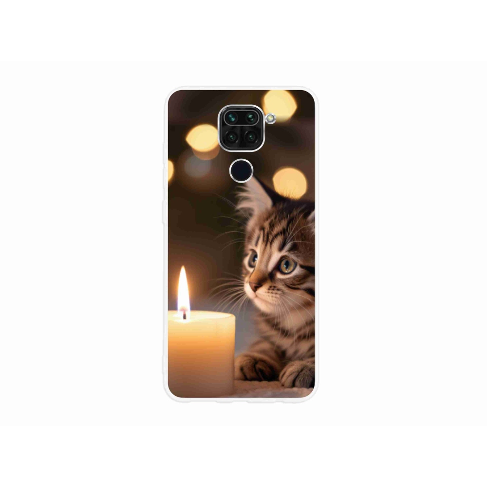 Gél borító mmCase a Xiaomi Redmi Note 9-hez - cica és gyertya
