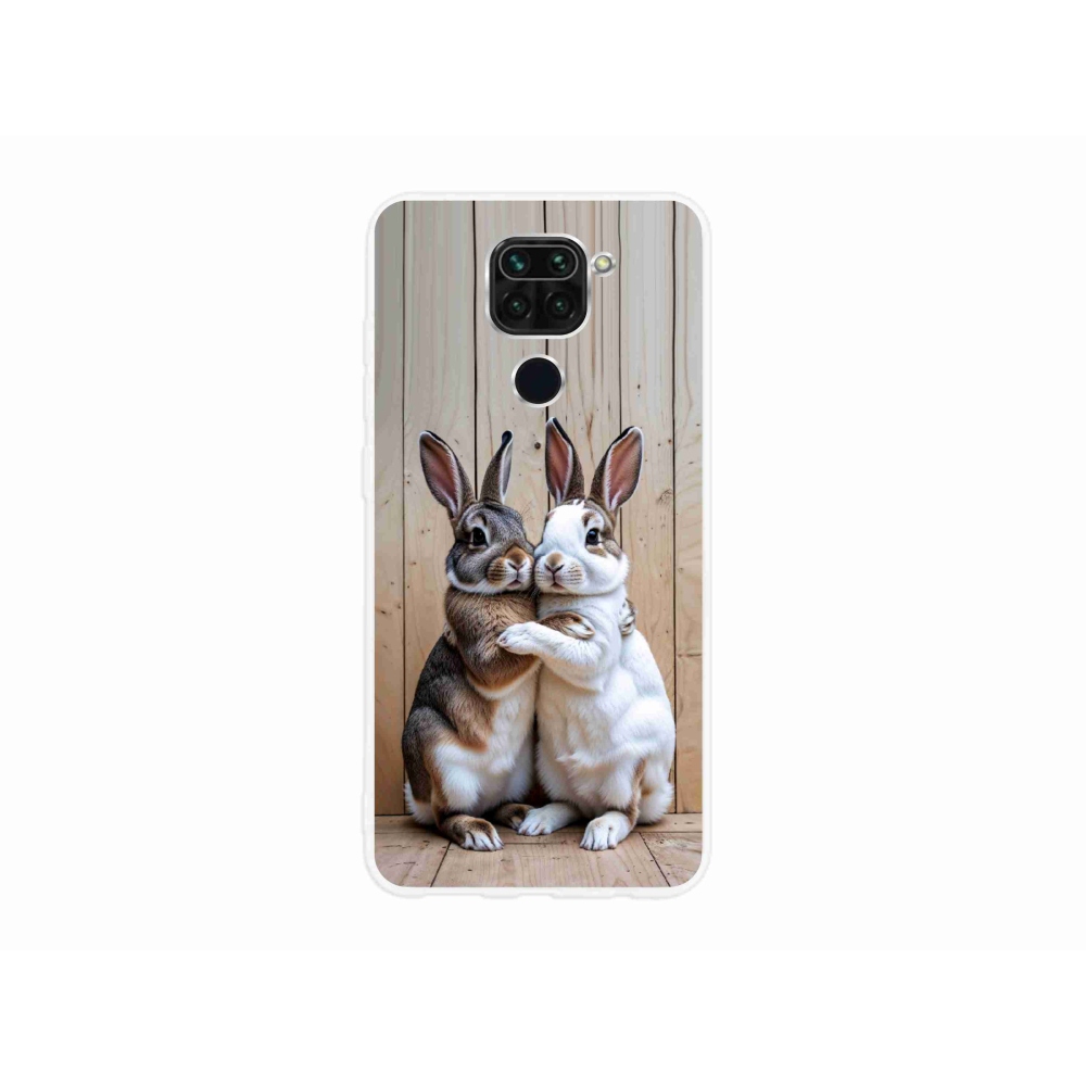 Gél borítás mmCase a Xiaomi Redmi Note 9-hez - nyúl pár