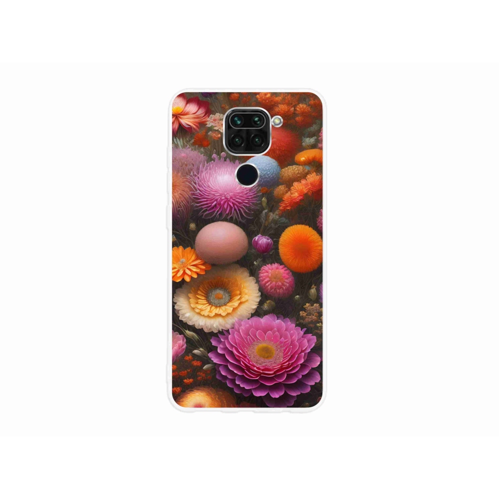 Gél borító mmCase a Xiaomi Redmi Note 9-hez - virágos kompozíció