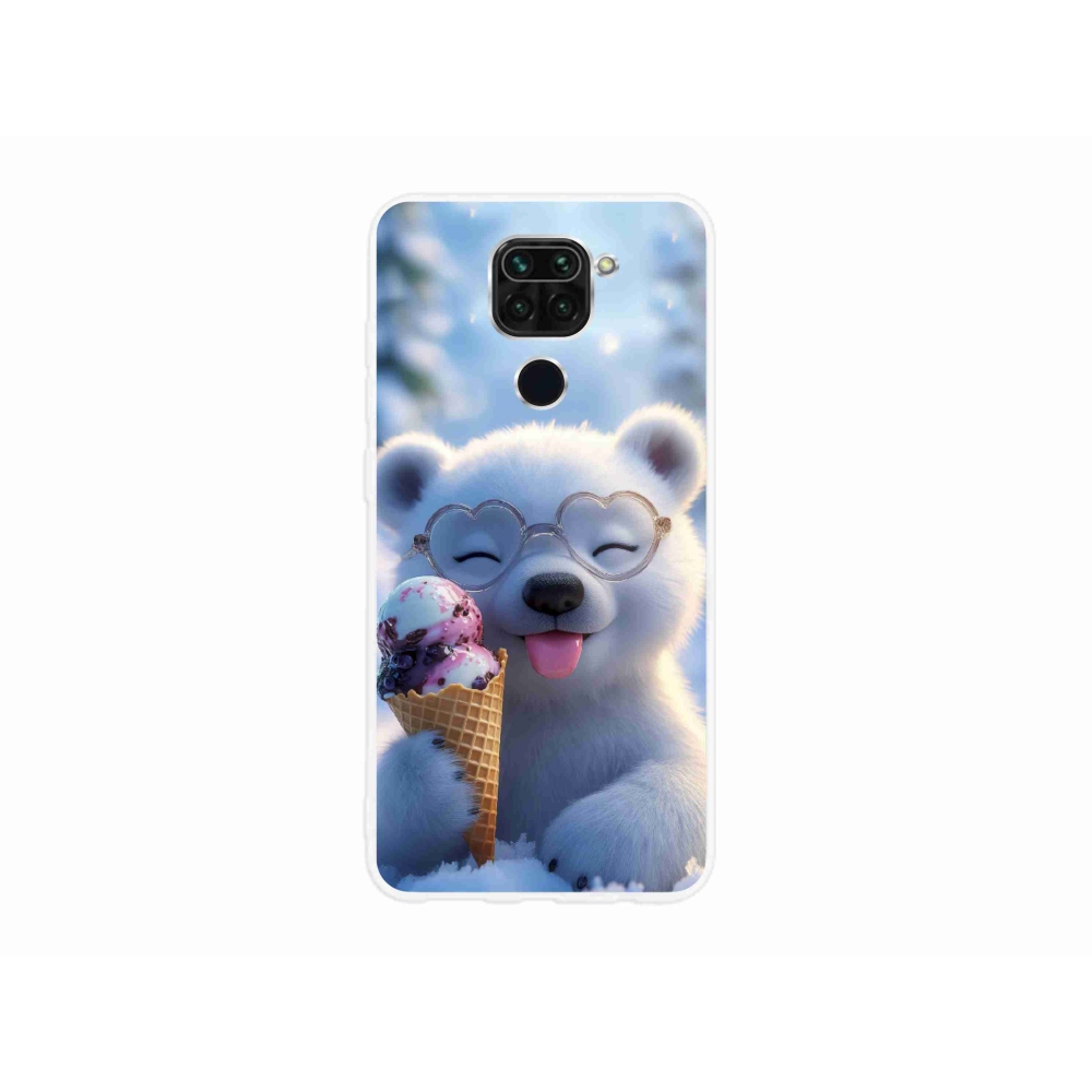 Gél borítás mmCase a Xiaomi Redmi Note 9-hez - mackó fagylalttal