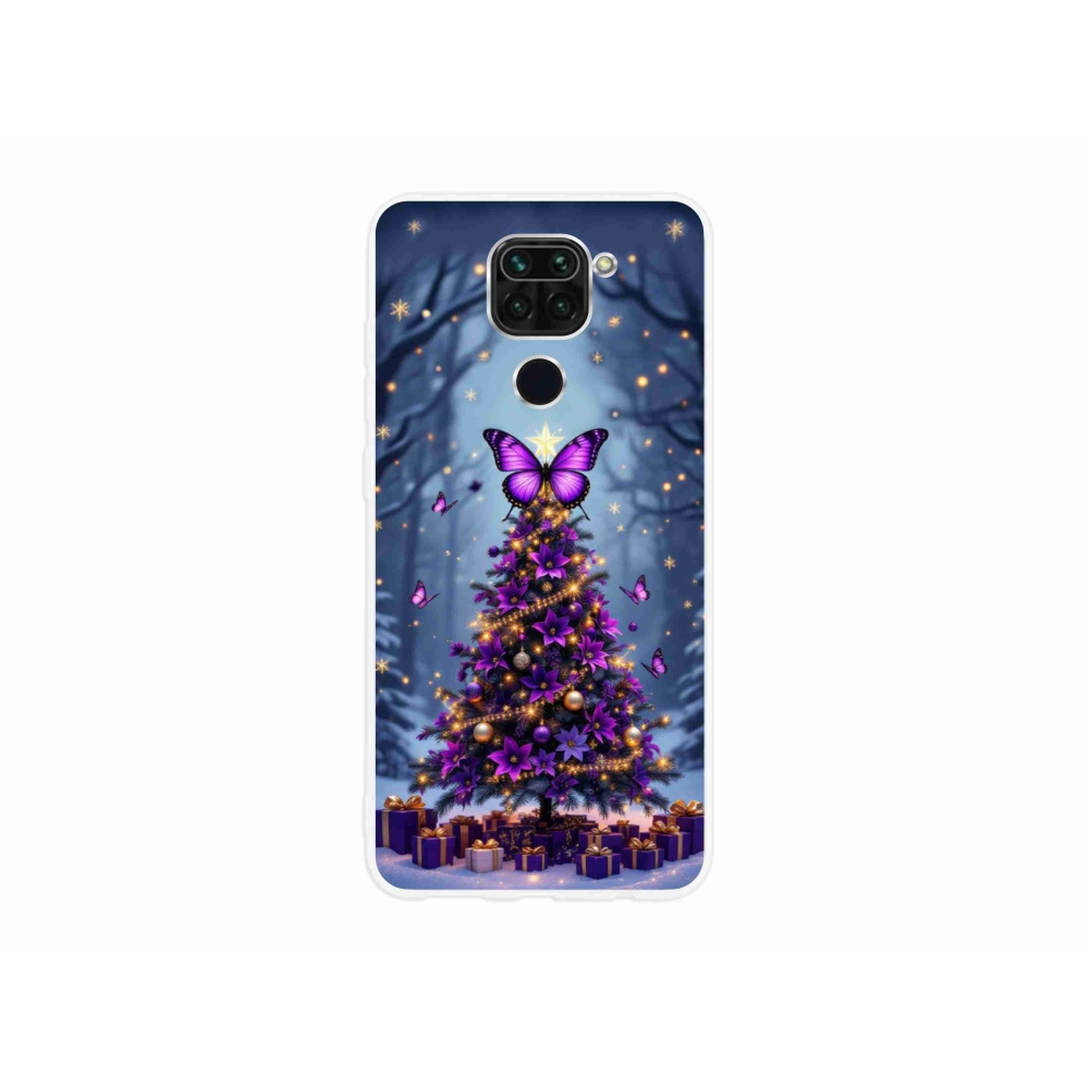 Gél borítás mmCase a Xiaomi Redmi Note 9-hez - pillangó karácsonyfa