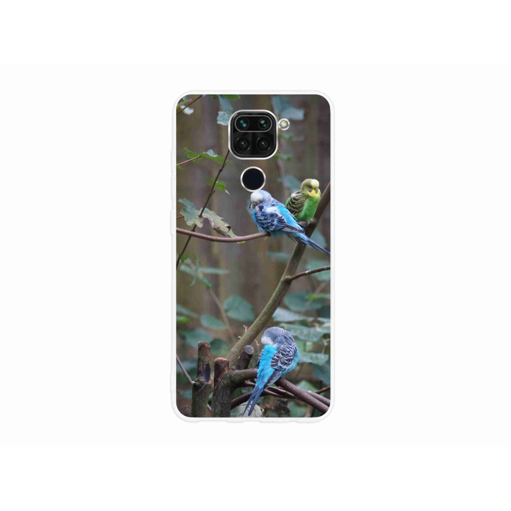 Gél borító mmCase a Xiaomi Redmi Note 9-hez - papagájok az ágon