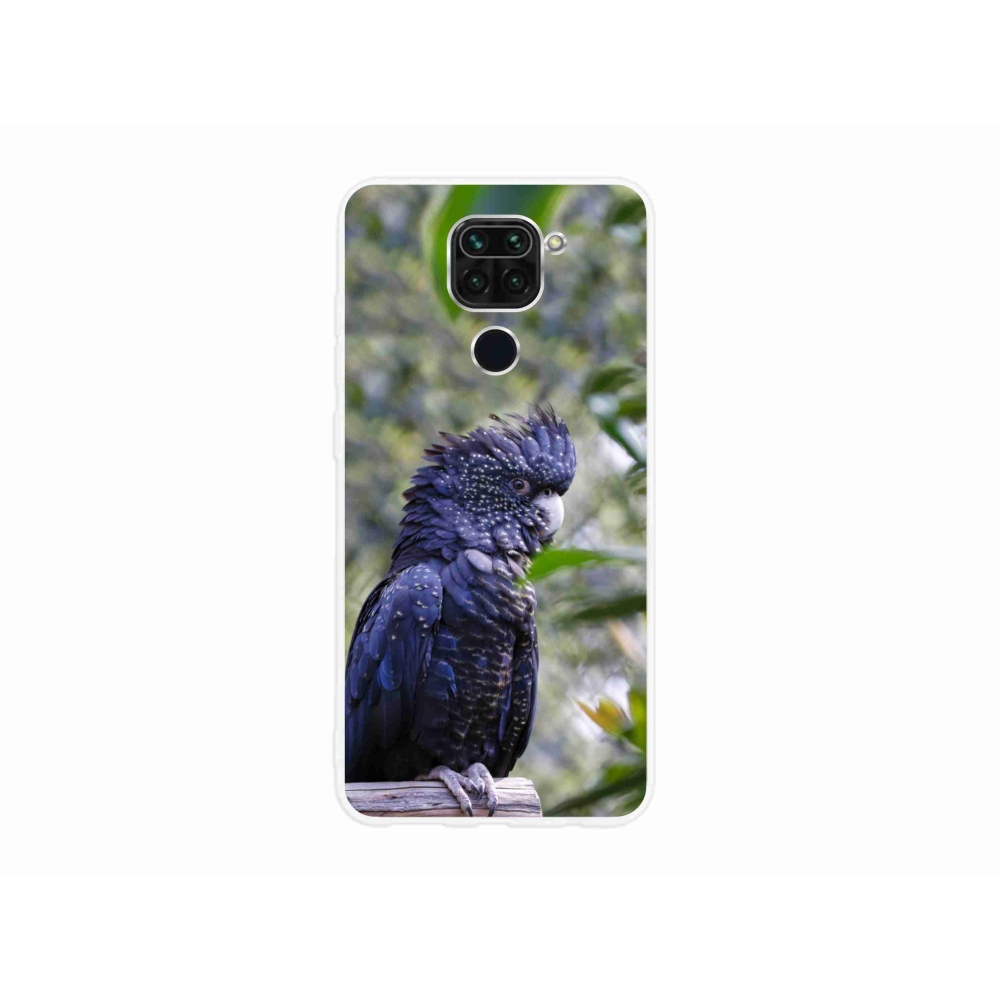 Gél borítás mmCase a Xiaomi Redmi Note 9-hez - papagáj kakadu fekete