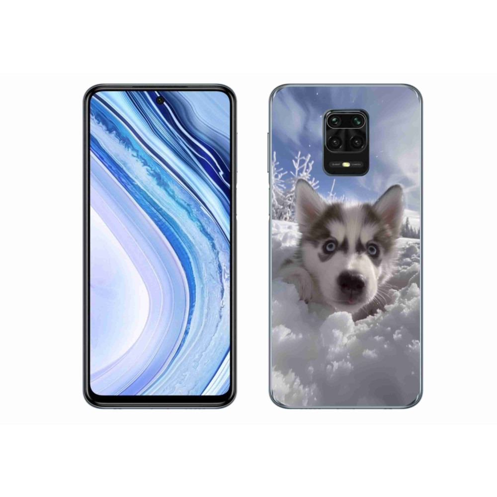 Gél borítás mmCase a Xiaomi Redmi Note 9 Pro számára - husky a hóban
