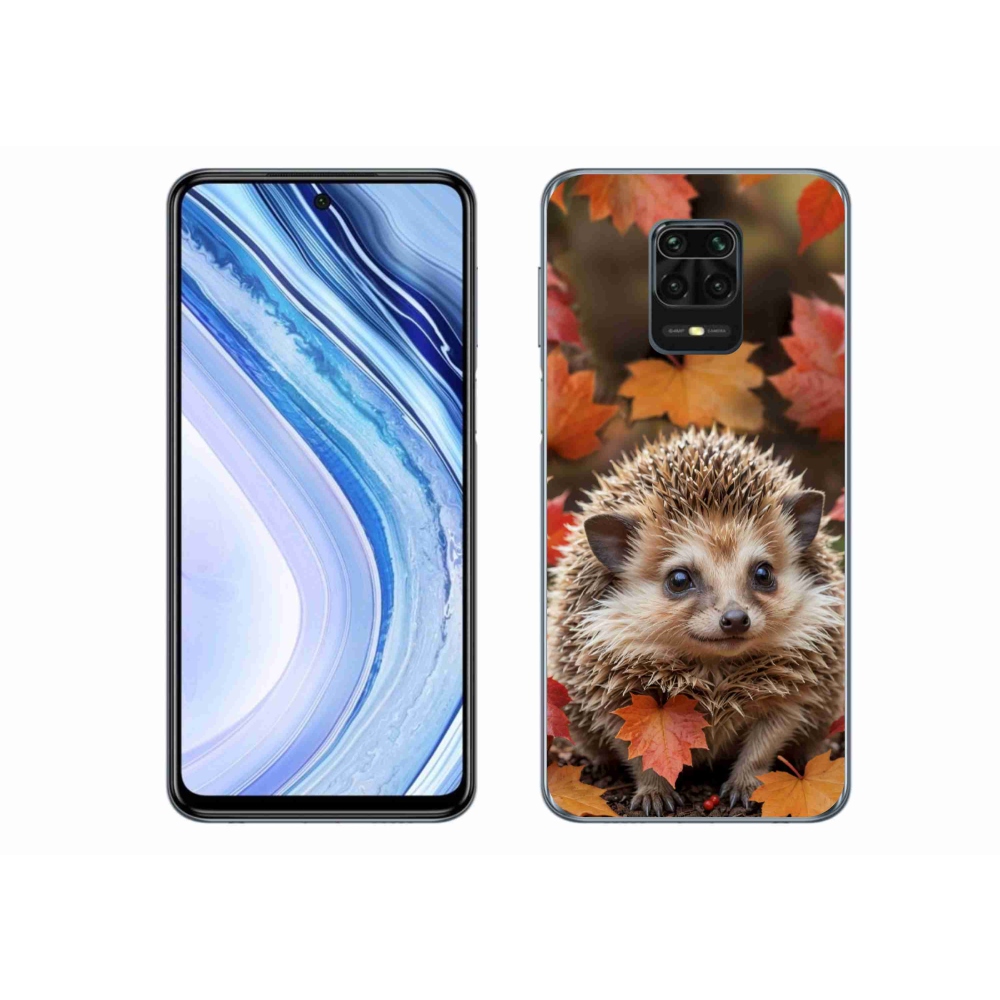 Gél borítás mmCase a Xiaomi Redmi Note 9 Pro számára - sün a levelekben