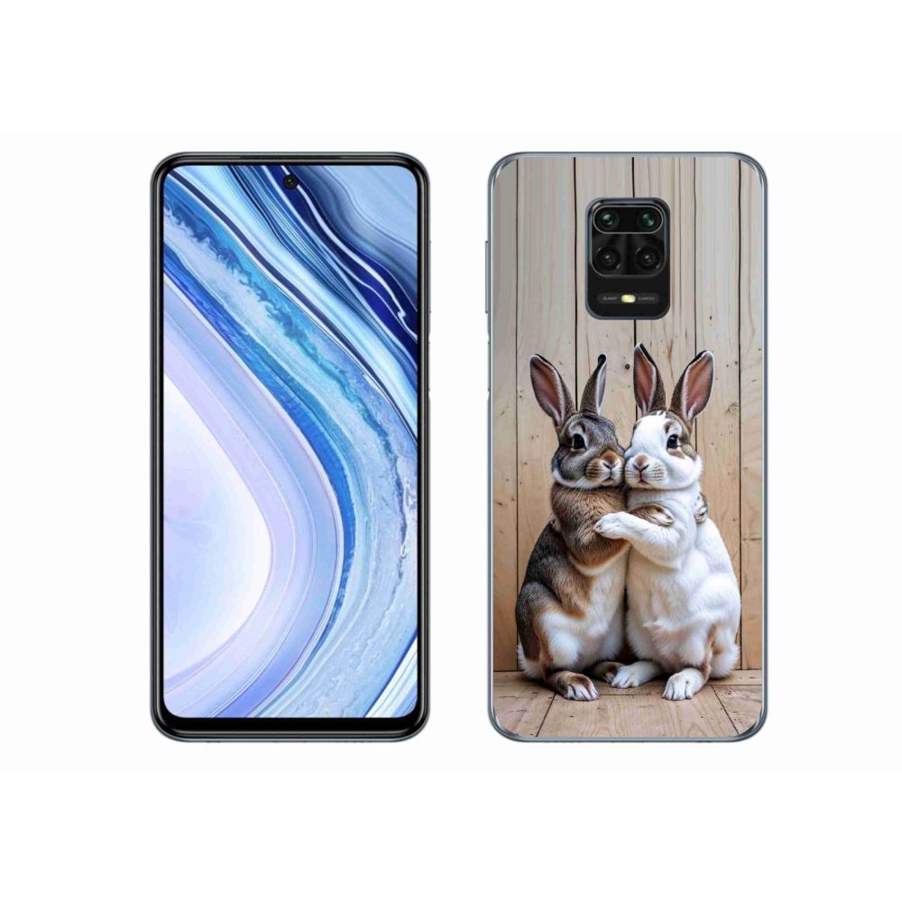 Gél borítás mmCase a Xiaomi Redmi Note 9 Pro számára - nyúl pár