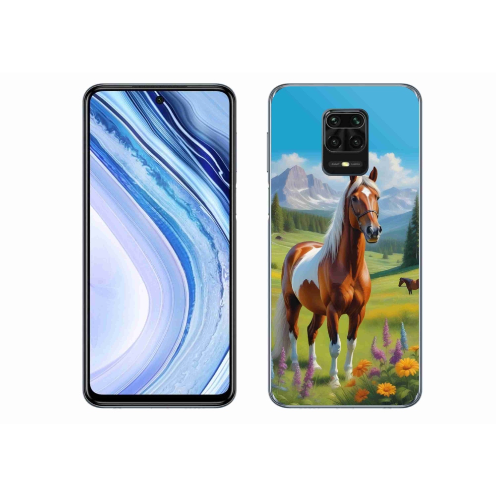Gél borítás mmCase a Xiaomi Redmi Note 9 Pro számára - ló a réten