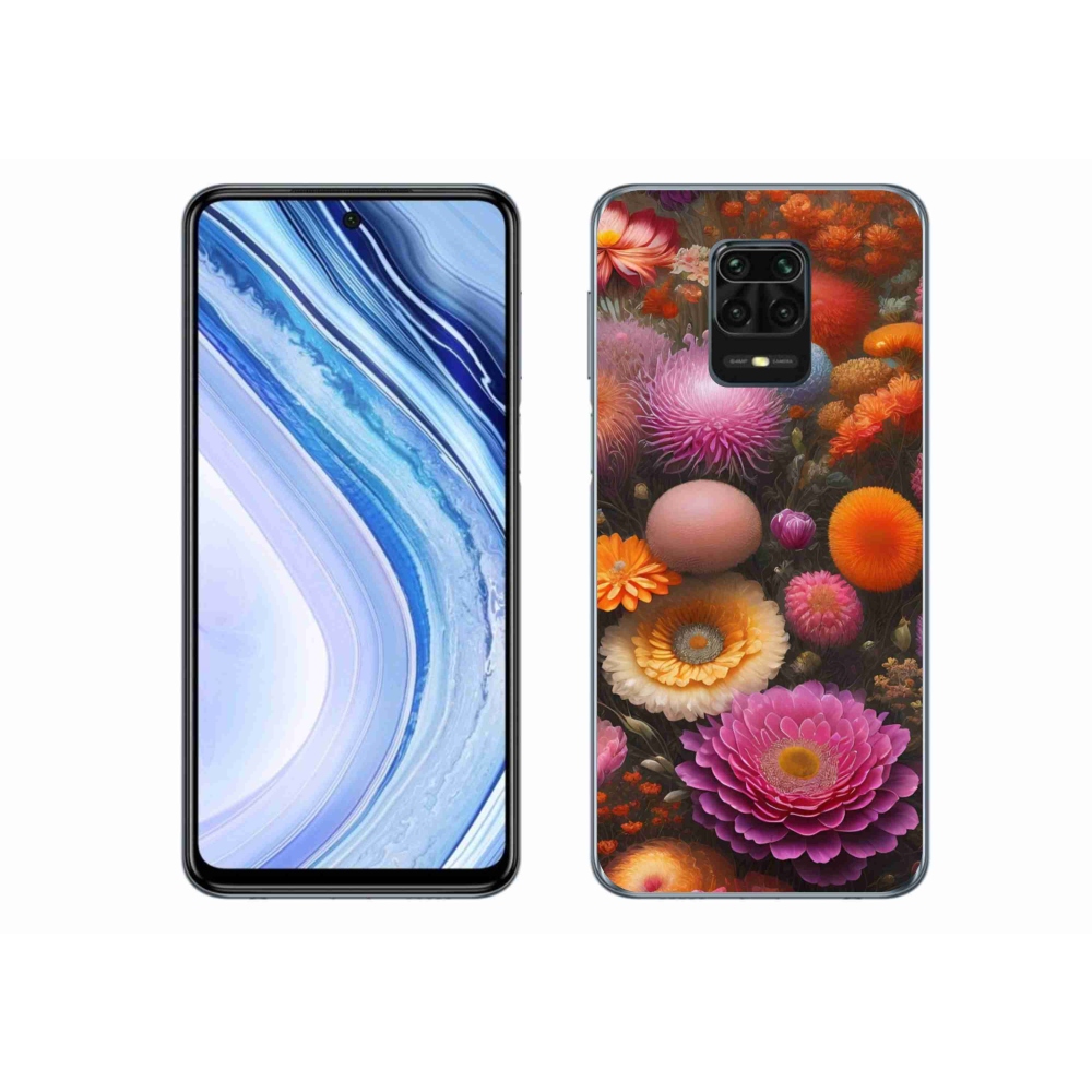 Gél borítás mmCase a Xiaomi Redmi Note 9 Pro számára - virágos kompozíció