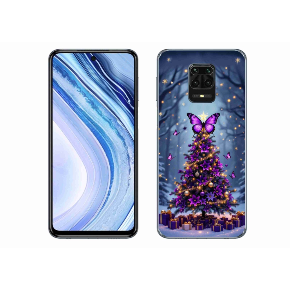 Gél borítás mmCase a Xiaomi Redmi Note 9 Pro számára - pillangó karácsonyfa