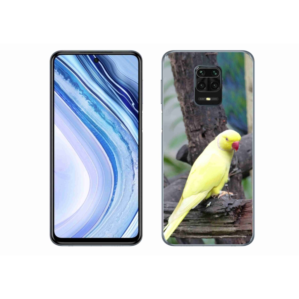Gél borítás mmCase a Xiaomi Redmi Note 9 Pro készülékhez - papagáj alexander sárga