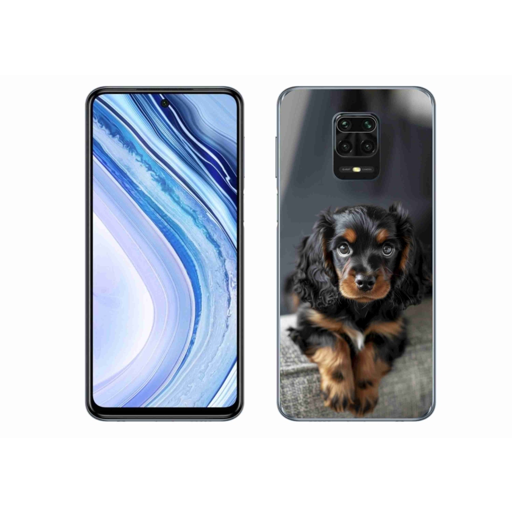 Gél borítás mmCase a Xiaomi Redmi Note 9 Pro számára - aranyos hosszú szőrű tacskó