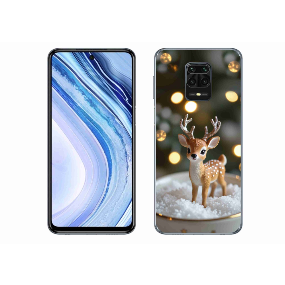 Gél borítás mmCase a Xiaomi Redmi Note 9 Pro számára - aranyos karácsonyi szarvasok