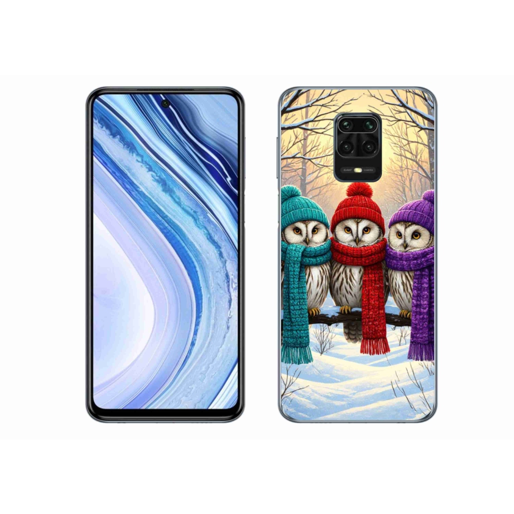 Gél borítás mmCase a Xiaomi Redmi Note 9 Pro számára - bagoly barátok