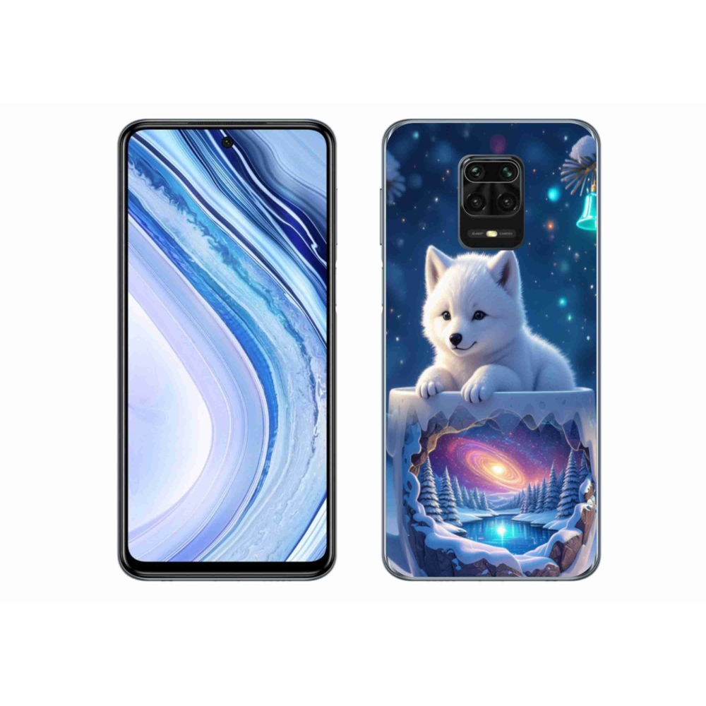 Gél borítás mmCase a Xiaomi Redmi Note 9 Pro számára - Karácsonyi kölyökkutyakölyök