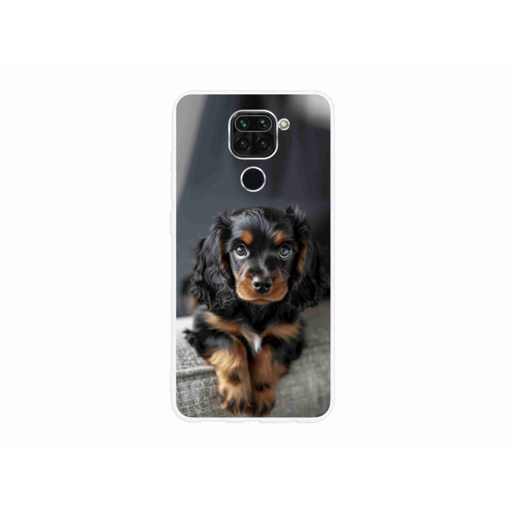 Gél borítás mmCase a Xiaomi Redmi Note 9-hez - aranyos hosszú szőrű tacskó