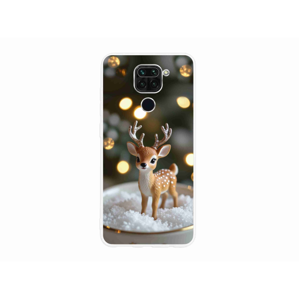 Gél borító mmCase a Xiaomi Redmi Note 9-hez - aranyos karácsonyi szarvasok