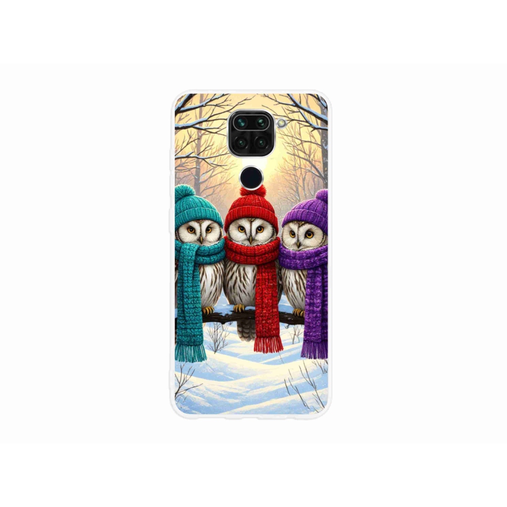 Gél borítás mmCase a Xiaomi Redmi Note 9-hez - bagoly barátok