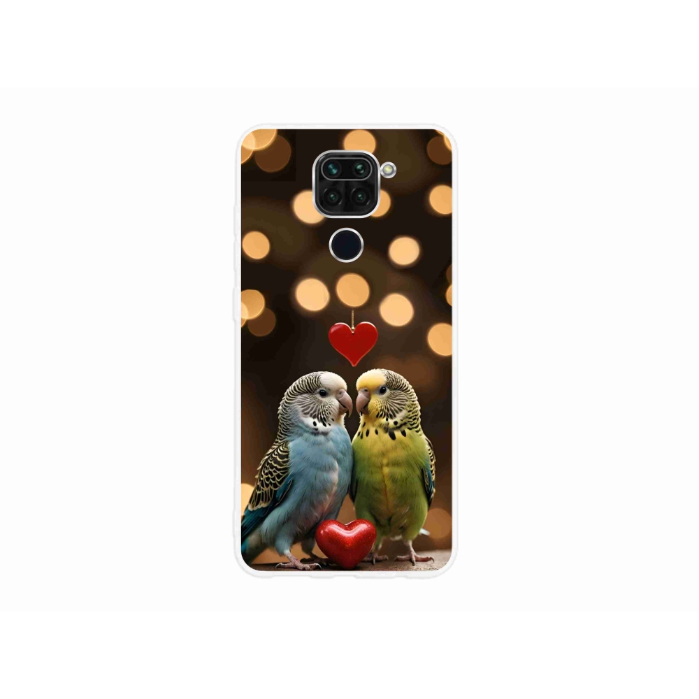 Gél borítás mmCase a Xiaomi Redmi Note 9-hez - szerelmes papagájok