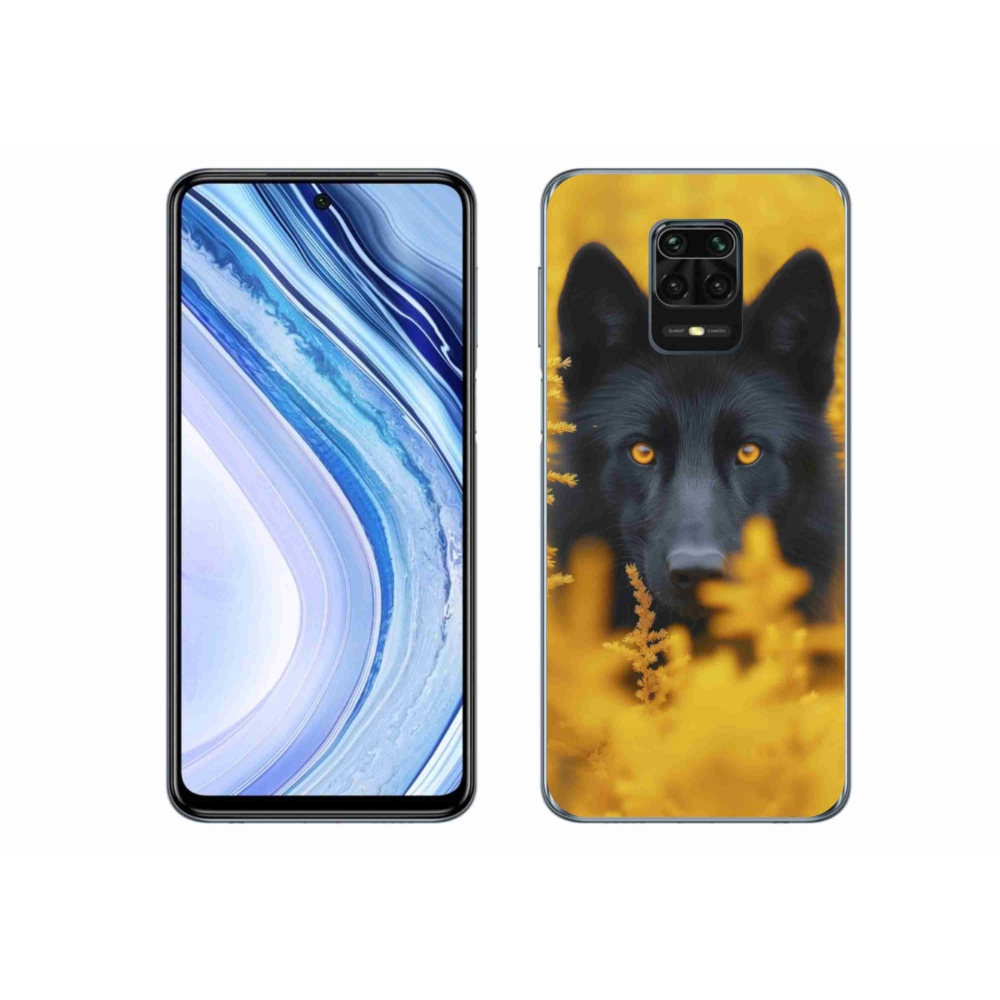 Gél borítás mmCase a Xiaomi Redmi Note 9S-hez - fekete farkas 2