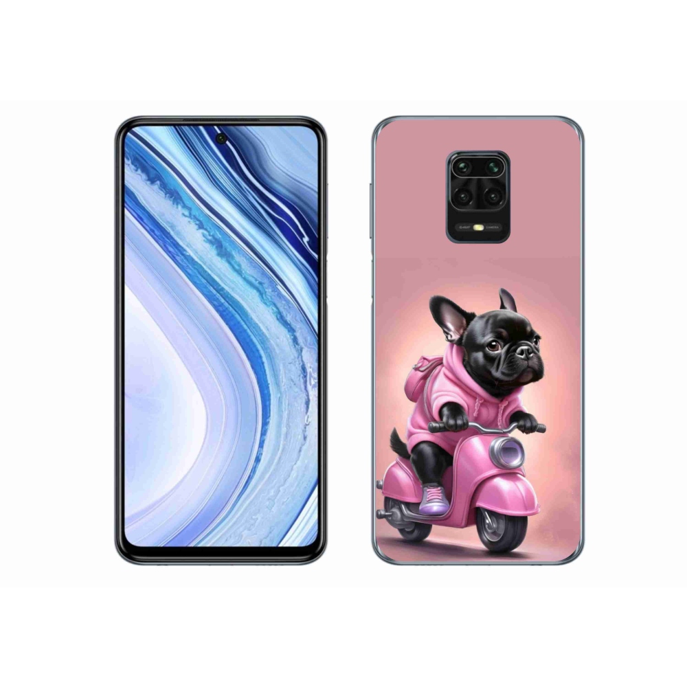 Gél borítás mmCase a Xiaomi Redmi Note 9S-hez - Francia bulldog egy robogón