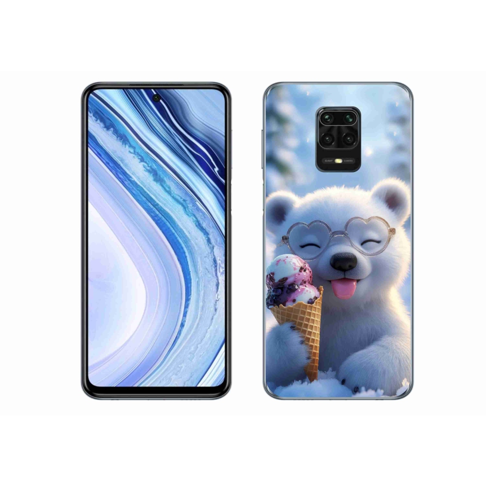 Gél borítás mmCase a Xiaomi Redmi Note 9S-hez - mackó fagylalttal
