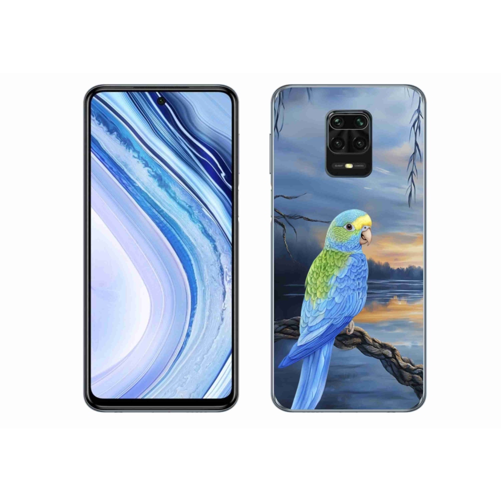 Gél borítás mmCase a Xiaomi Redmi Note 9S-hez - kék papagáj