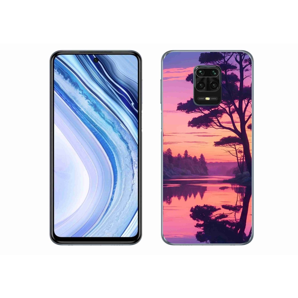 Gél borító mmCase a Xiaomi Redmi Note 9S-hez - naplemente a tó felett