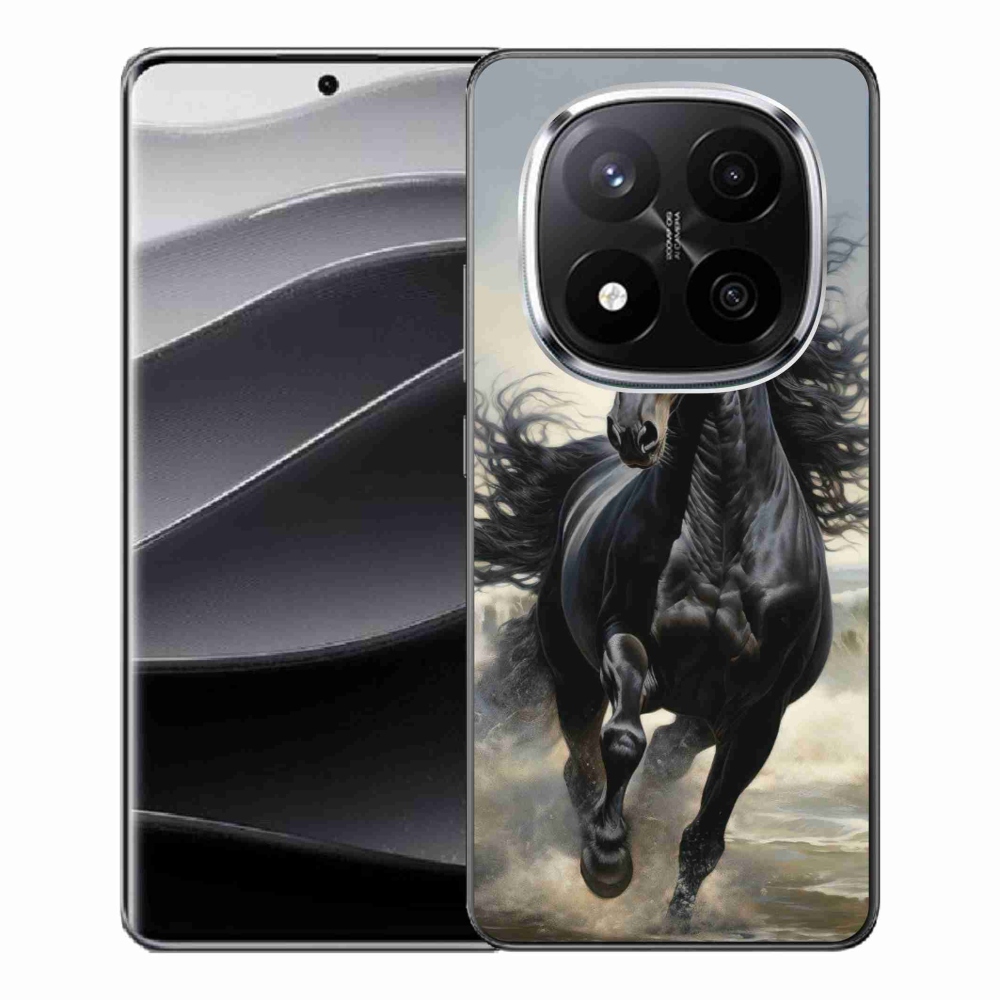 Gél borítás mmCase a Xiaomi Remdi Note 14 Pro+ 5G - futó fekete lóhoz