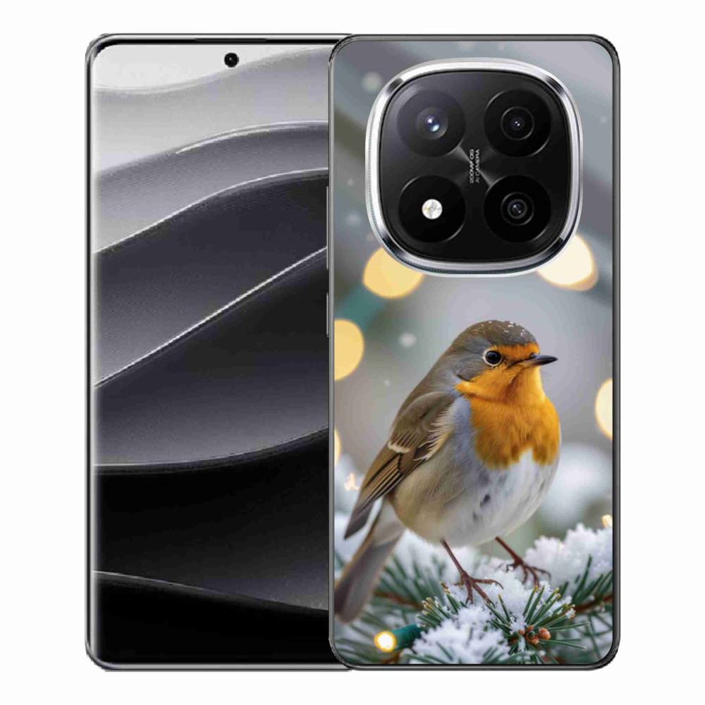Zselés borítás mmCase a Xiaomi Remdi Note 14 Pro+ 5G számára - piros télen