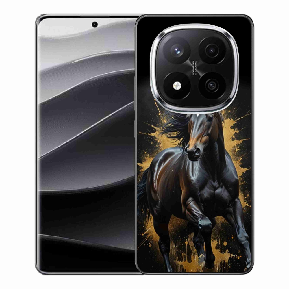 Zselés borítás mmCase a Xiaomi Remdi Note 14 Pro+ 5G számára - elegáns fekete ménes