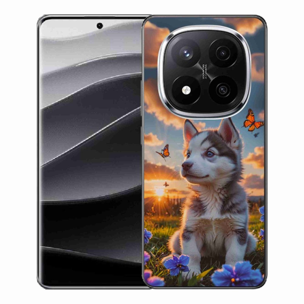 Gél borítás mmCase a Xiaomi Remdi Note 14 Pro+ 5G számára - husky a naplementében